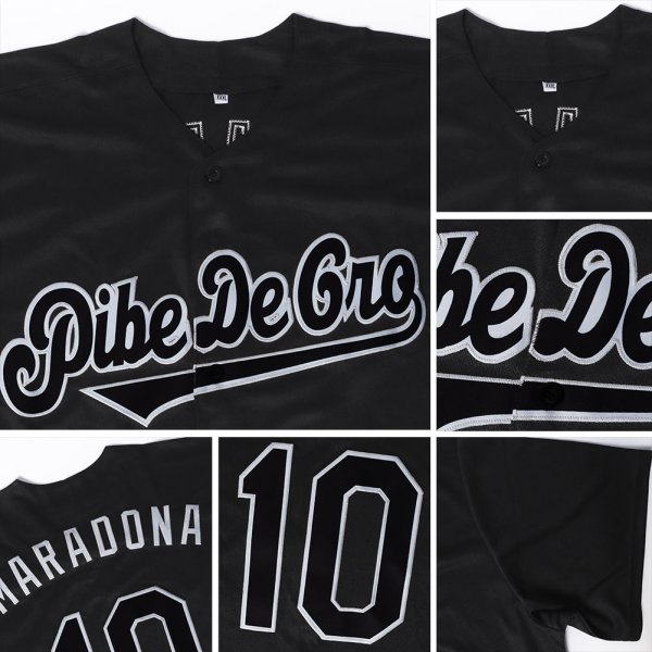 Men's Custom Black White-Red Authentic Baseball Jersey