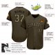 Preschool Custom Olive Camo-Black Authentic Salute To Service Baseball Jersey