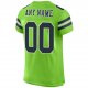 Women's Custom Neon Green Navy-White Mesh Authentic Football Jersey