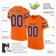 Men's Custom Orange Royal-White Mesh Authentic Football Jersey