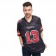 Women's Custom Black Red-White Mesh Authentic Football Jersey