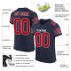 Women's Custom Navy Red-White Mesh Authentic Football Jersey