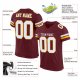 Kid's Custom Burgundy White-Gold Mesh Authentic Football Jersey