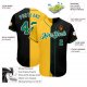 Women's Custom Black Kelly Green-Gold Authentic Split Fashion Baseball Jersey