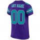 Men's Custom Purple Aqua-White Mesh Authentic Football Jersey