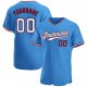 Women's Custom Powder Blue White-Red Authentic Baseball Jersey