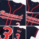 Women's Custom Navy Red-White Baseball Jersey