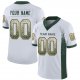 Men's Custom White Green-Gold Mesh Drift Fashion Football Jersey