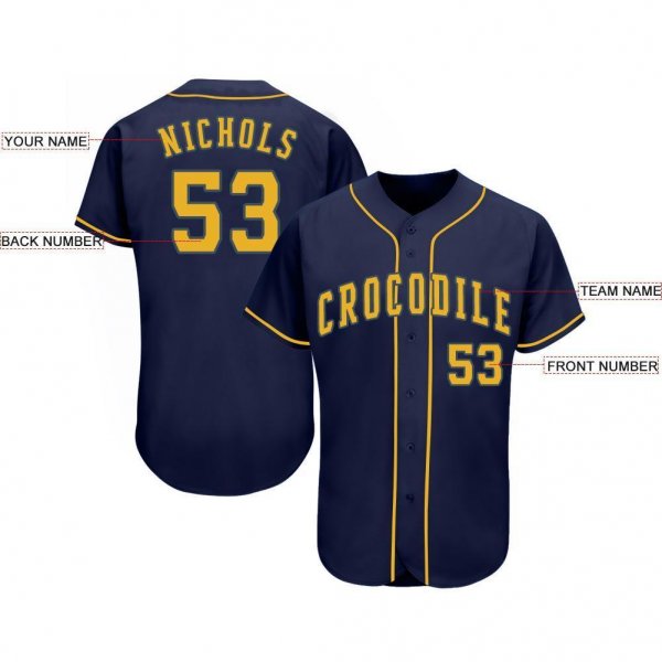 Youth Custom Navy Gold Baseball Jersey