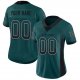 Women's Custom Midnight Green Black-White Mesh Drift Fashion Football Jersey