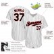 Women's Custom White Black Pinstripe Black-Red Authentic Baseball Jersey