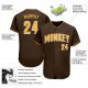 Men's Custom Brown Gold-White Authentic Baseball Jersey