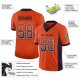 Youth Custom Orange Navy-White Mesh Drift Fashion Football Jersey