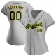 Men's Custom Gray Green-Gold Authentic Baseball Jersey